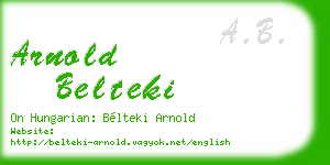 arnold belteki business card