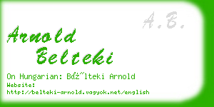 arnold belteki business card